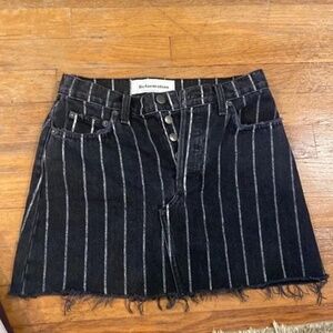 Reformation black/white striped denim skirt